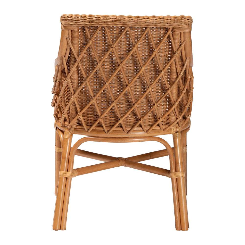 bali & pari - Carolyn Dining Chair in Light Honey - Carolyn-Light Honey Rattan Cushioned-DC view 4