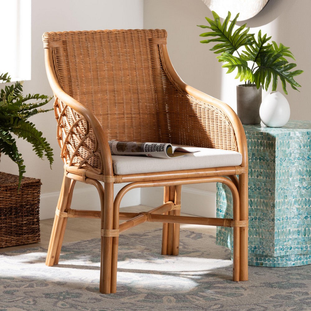bali & pari - Carolyn Dining Chair in Light Honey - Carolyn-Light Honey Rattan Cushioned-DC view 8