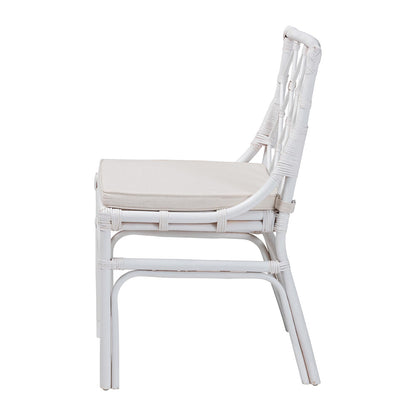 bali & pari - Carwyn Dining Chair in White - WS096-White Wash-Rattan-DC view 3