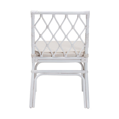 bali & pari - Carwyn Dining Chair in White - WS096-White Wash-Rattan-DC view 4