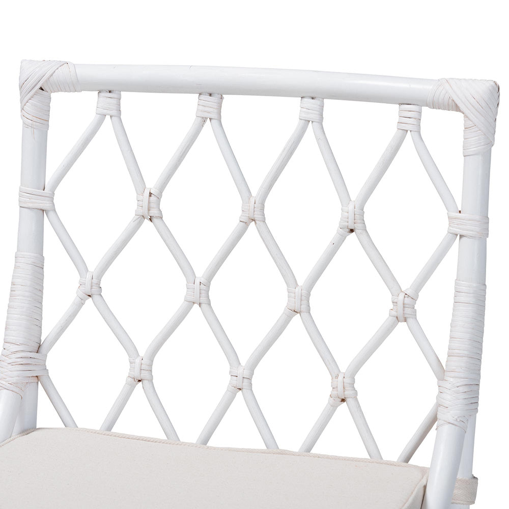 bali & pari - Carwyn Dining Chair in White - WS096-White Wash-Rattan-DC view 5