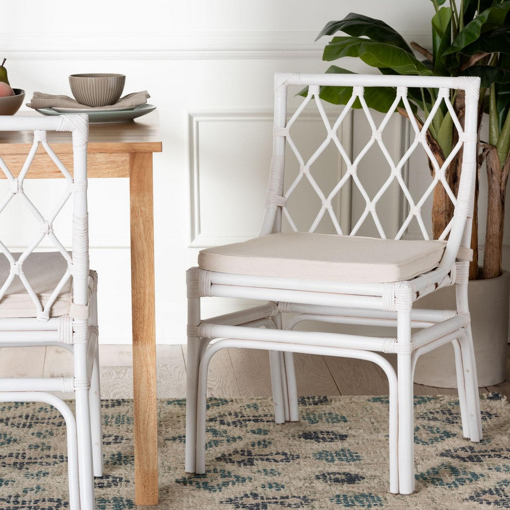 bali & pari - Carwyn Dining Chair in White - WS096-White Wash-Rattan-DC view 8