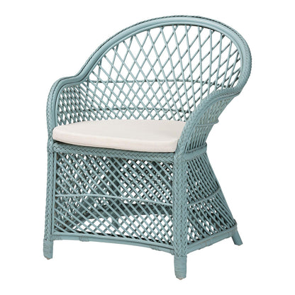bali & pari - Casilda Chair in Pastel Cyan - RCN 012-Light Blue Rattan-AC view 1