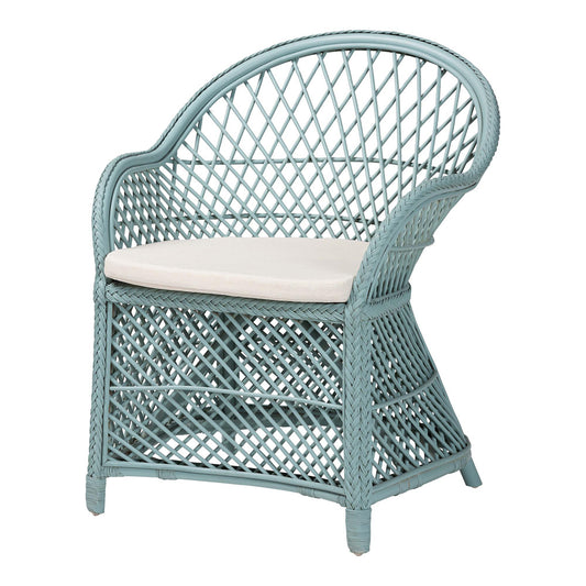 bali & pari - Casilda Chair in Pastel Cyan - RCN 012-Light Blue Rattan-AC view 1
