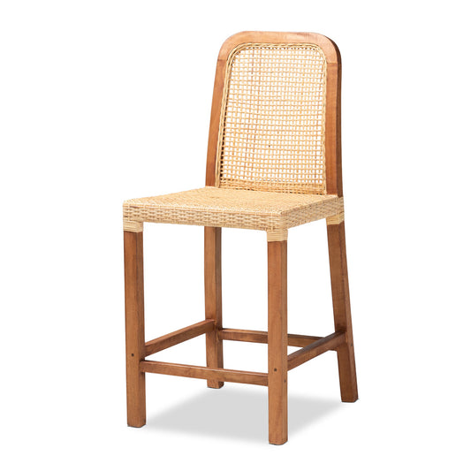 bali & pari - Caspia Counter Stool in Natural Brown/Walnut Brown - Caspia-Teak-CS view 1