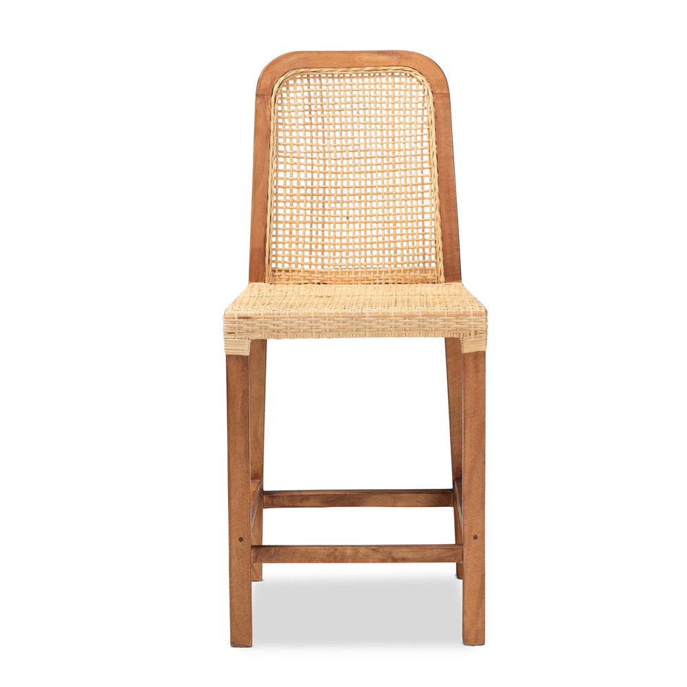 bali & pari - Caspia Counter Stool in Natural Brown/Walnut Brown - Caspia-Teak-CS view 2