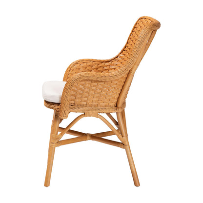 bali & pari - Celsie Dining Chair in Light Honey/White - Celsie-Light Honey Rattan Cushioned-DC view 3