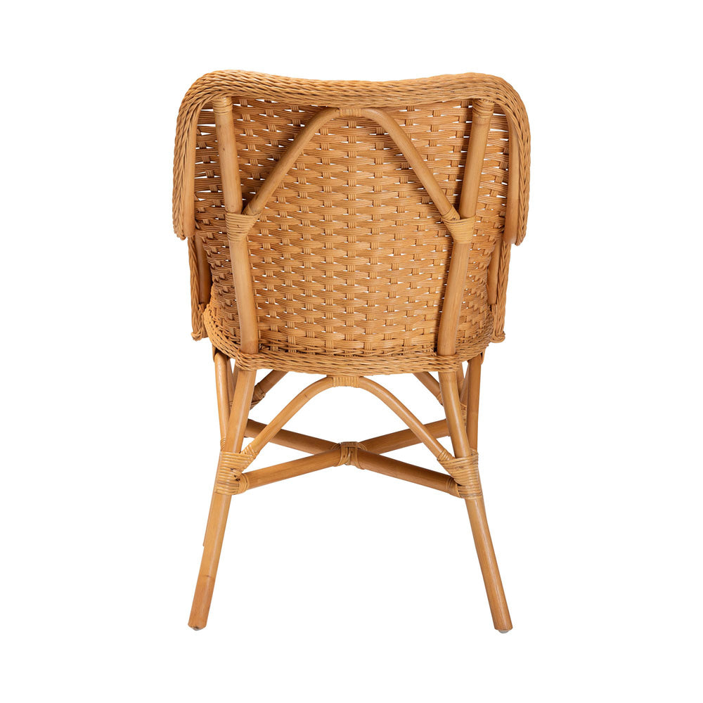 bali & pari - Celsie Dining Chair in Light Honey/White - Celsie-Light Honey Rattan Cushioned-DC view 4