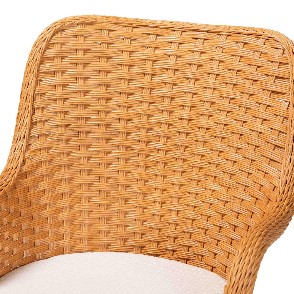 bali & pari - Celsie Dining Chair in Light Honey/White - Celsie-Light Honey Rattan Cushioned-DC view 5