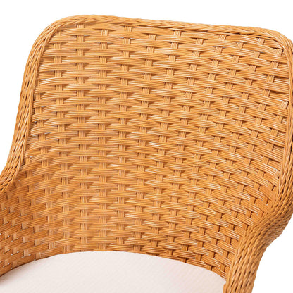 bali & pari - Celsie Dining Chair in Light Honey/White - Celsie-Light Honey Rattan Cushioned-DC view 5