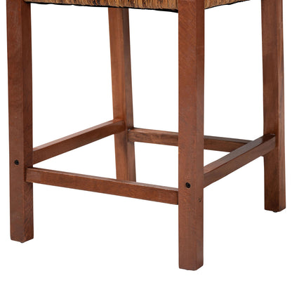 bali & pari - Chabela Set of 2 Counter Stools in Natural Brown/Light Brown - Luanda-Type B-Light Brown Wood/Natural Weave-CS-KD Box view 5