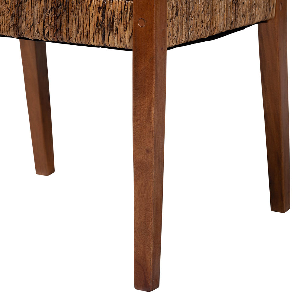 bali & pari - Chabela Set of 2 Dining Chairs in Natural Brown/Medium Brown - Cabra-LtBrnWood/NatSeagrass-Cushion-AC-KD Box view 5