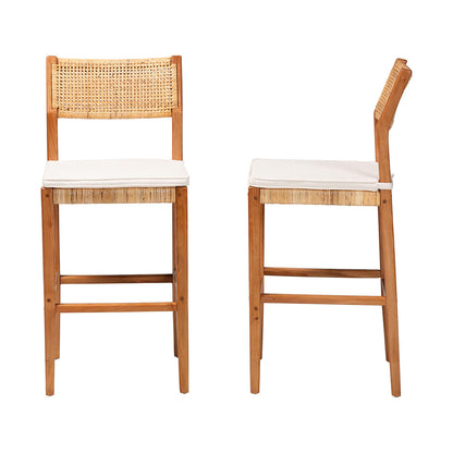 bali & pari - Chatura Set of 2 Bar Stools in Light Honey/Honey - Chao-Natural/Mahogany-BS-Cushion-KD-Box view 3