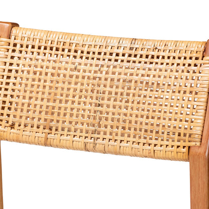 bali & pari - Chatura Set of 2 Bar Stools in Light Honey/Honey - Chao-Natural/Mahogany-BS-Cushion-KD-Box view 4