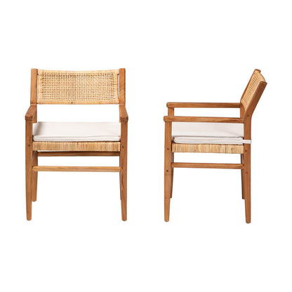 bali & pari - Chatura Set of 2 Dining Chairs in Light Honey/Honey - Chao-Natural/Mahogany-Arm-DC-Cushion-KD-Box view 3