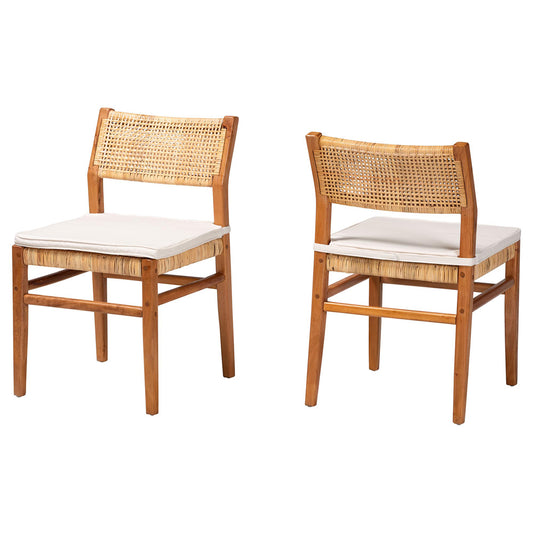 bali & pari - Chatura Set of 2 Dining Chairs in Light Honey/Honey - Chao-Natural/Mahogany-Cushion-DC-KD-Box view 1