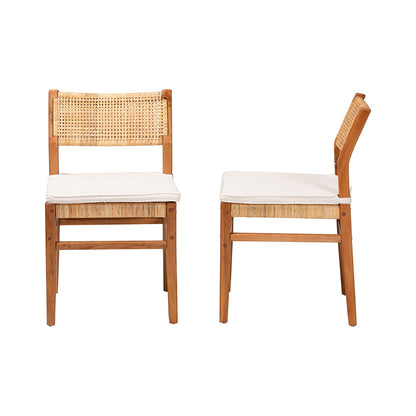 bali & pari - Chatura Set of 2 Dining Chairs in Light Honey/Honey - Chao-Natural/Mahogany-Cushion-DC-KD-Box view 3