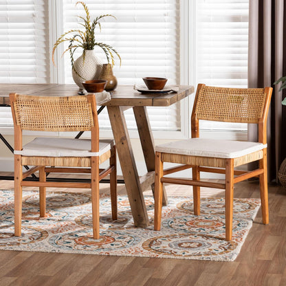 bali & pari - Chatura Set of 2 Dining Chairs in Light Honey/Honey - Chao-Natural/Mahogany-Cushion-DC-KD-Box view 7