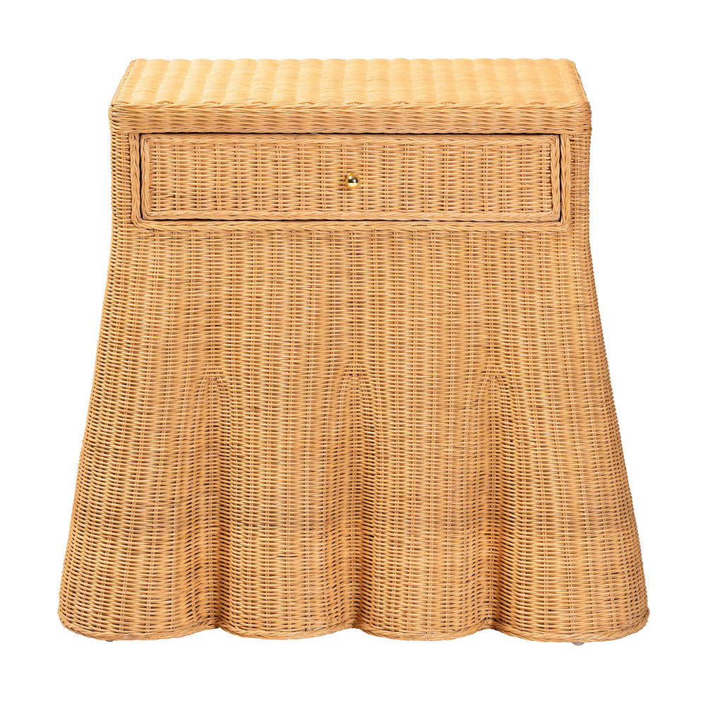 bali & pari - Chica Console Table in Light Honey - Chica-Light Honey Wicker-End Table view 3