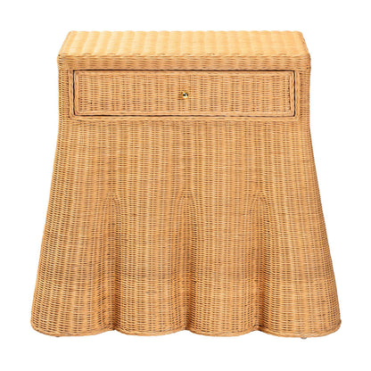 bali & pari - Chica Console Table in Light Honey - Chica-Light Honey Wicker-End Table view 3