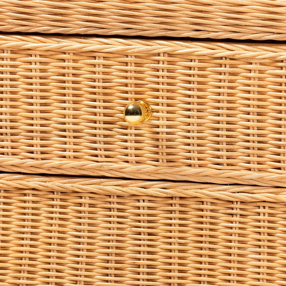 bali & pari - Chica Console Table in Light Honey - Chica-Light Honey Wicker-End Table view 6
