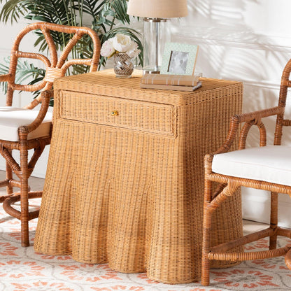 bali & pari - Chica Console Table in Light Honey - Chica-Light Honey Wicker-End Table view 9