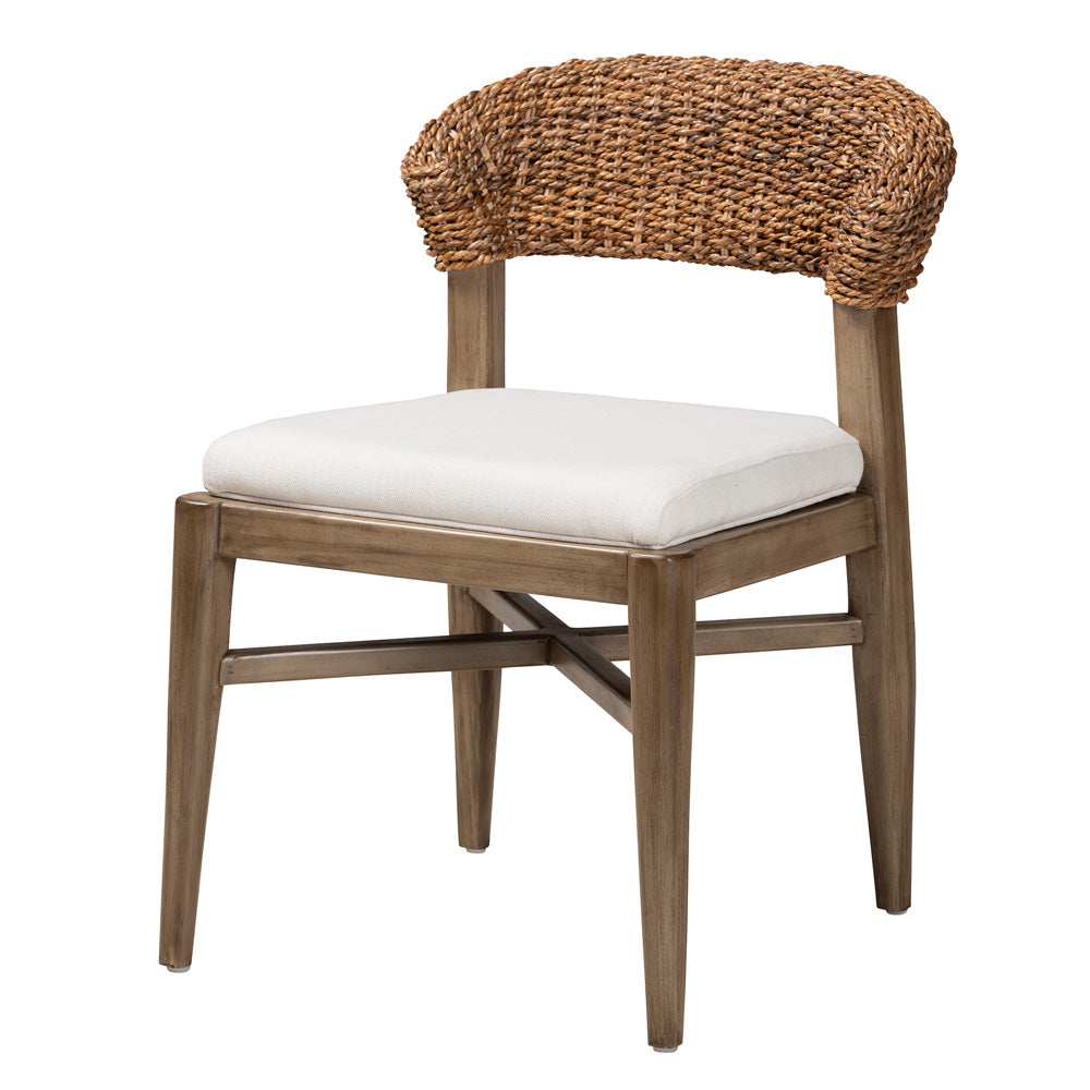 bali & pari - Chloe Dining Chair in White/Natural Brown/Walnut Brown - Chloe-Mahogany-DC view 1