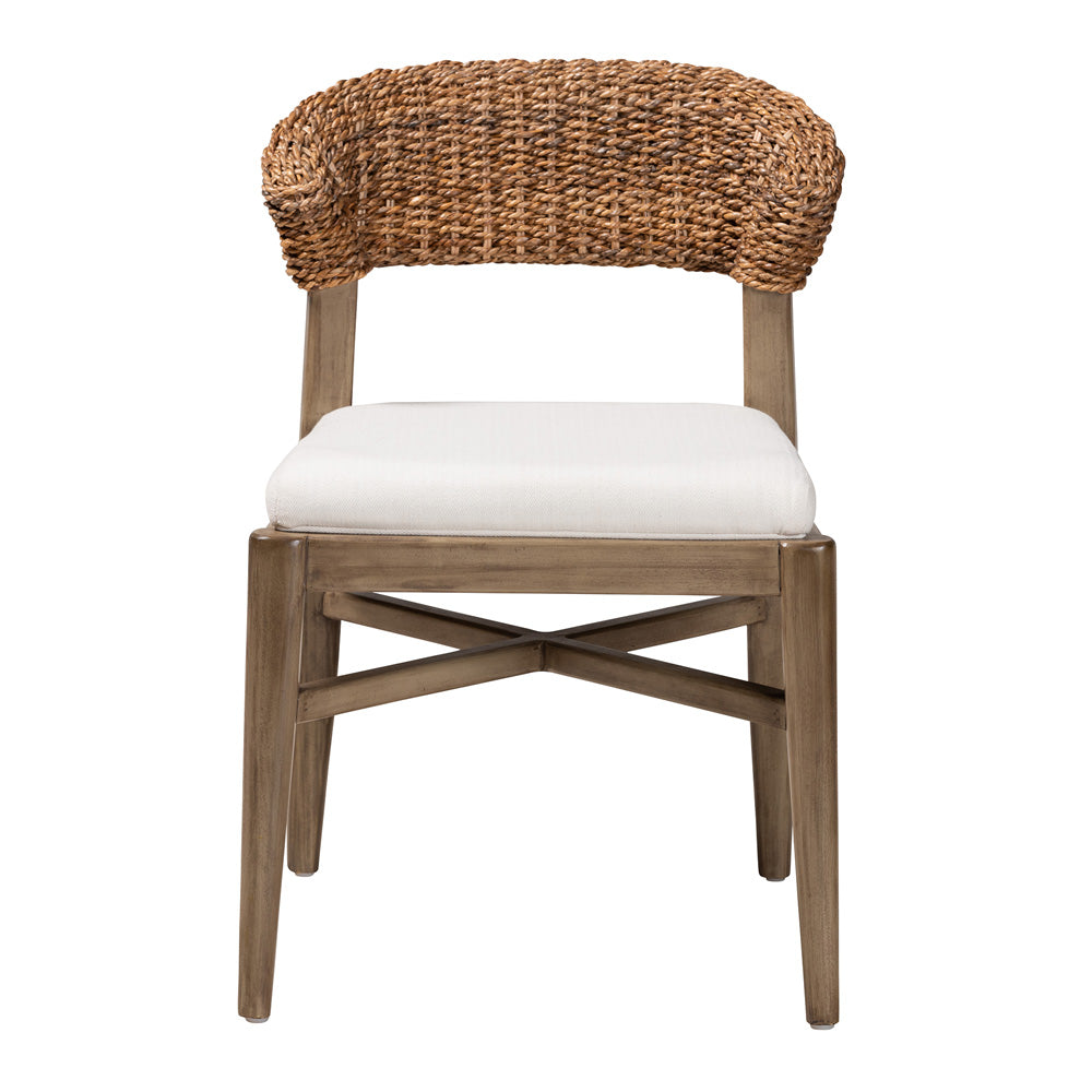 bali & pari - Chloe Dining Chair in White/Natural Brown/Walnut Brown - Chloe-Mahogany-DC view 2