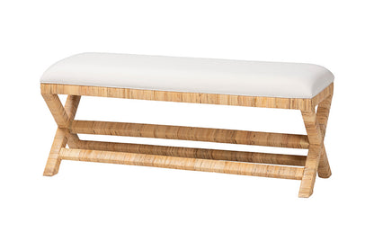 bali & pari - Christy Bench - Christy-Light Honey Rattan-Bench view 1