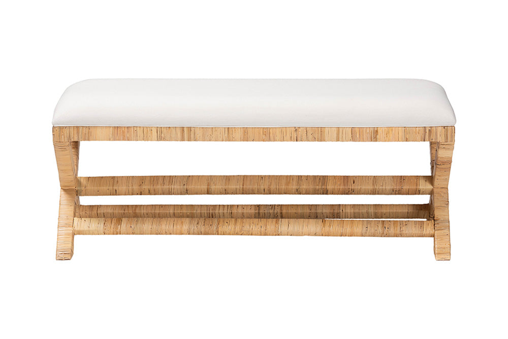 bali & pari - Christy Bench - Christy-Light Honey Rattan-Bench view 3
