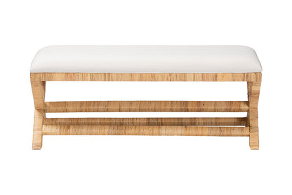 bali & pari - Christy Bench - Christy-Light Honey Rattan-Bench view 3