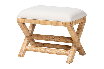 bali & pari - Christy Ottoman - Christy-Light Honey Rattan-Ottoman view 1