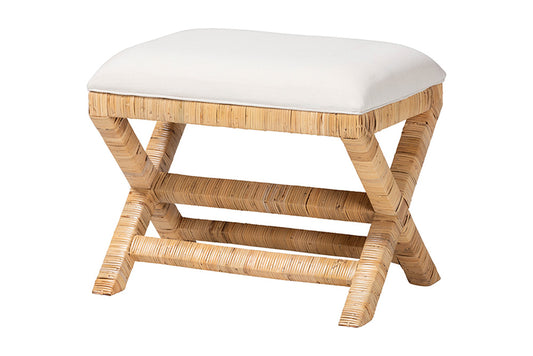 bali & pari - Christy Ottoman - Christy-Light Honey Rattan-Ottoman view 1