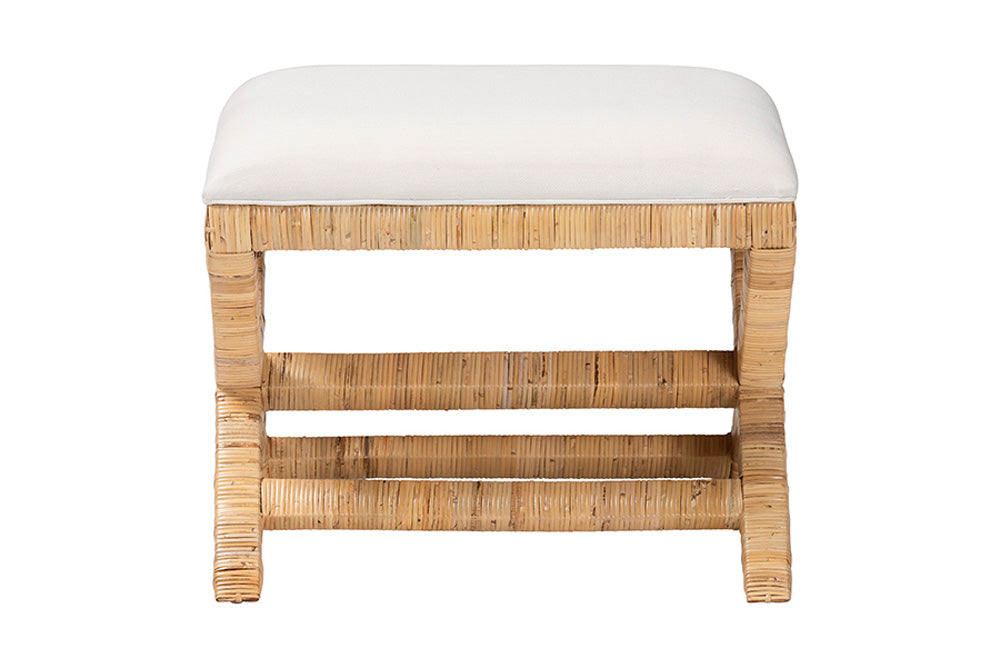 bali & pari - Christy Ottoman - Christy-Light Honey Rattan-Ottoman view 3