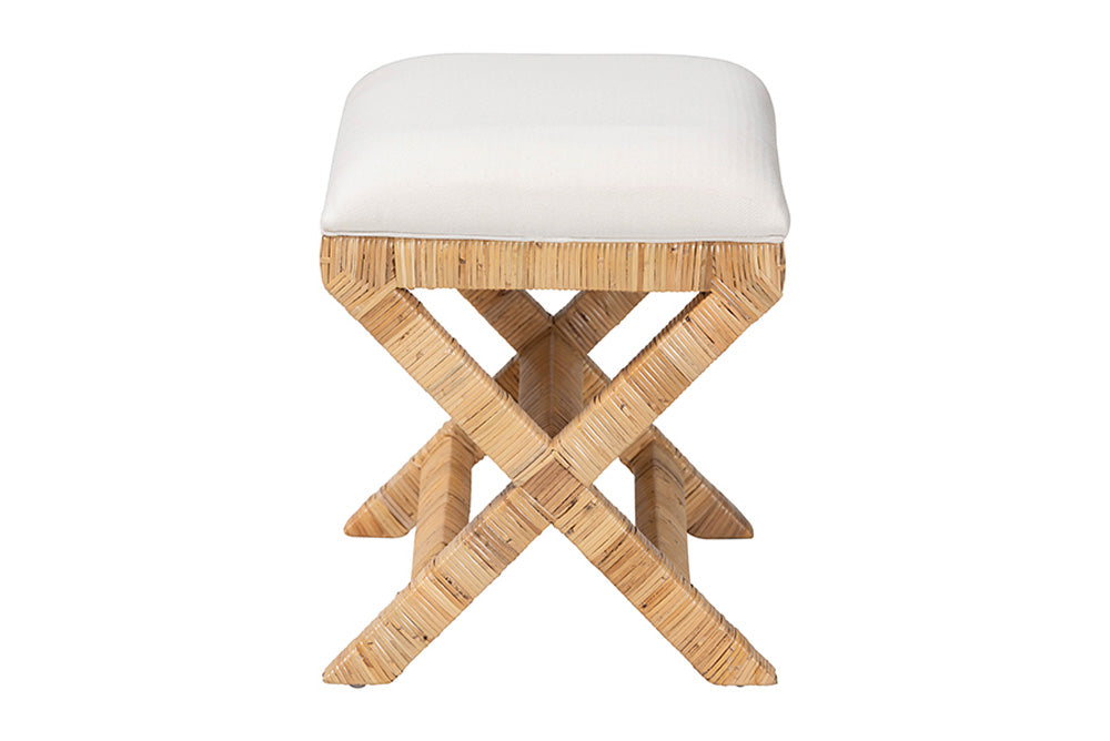 bali & pari - Christy Ottoman - Christy-Light Honey Rattan-Ottoman view 4
