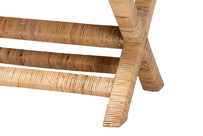 bali & pari - Christy Ottoman - Christy-Light Honey Rattan-Ottoman view 5