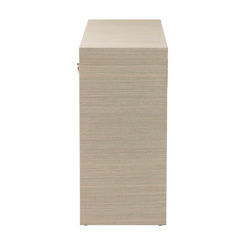 bali & pari - Cielo Console Table in Natural/Gold - Cielo-Natural Woven Grasscloth-Console Table view 4