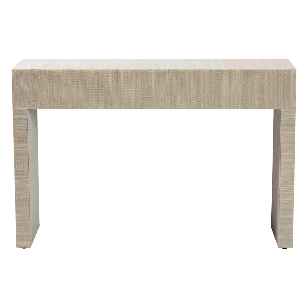 bali & pari - Cielo Console Table in Natural/Gold - Cielo-Natural Woven Grasscloth-Console Table view 5