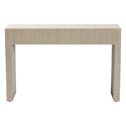 bali & pari - Cielo Console Table in Natural/Gold - Cielo-Natural Woven Grasscloth-Console Table view 5