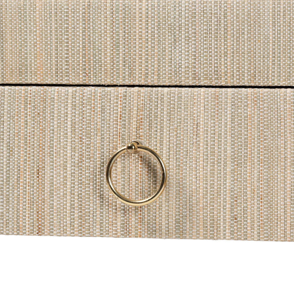 bali & pari - Cielo Console Table in Natural/Gold - Cielo-Natural Woven Grasscloth-Console Table view 6