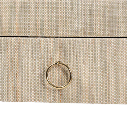 bali & pari - Cielo Console Table in Natural/Gold - Cielo-Natural Woven Grasscloth-Console Table view 6