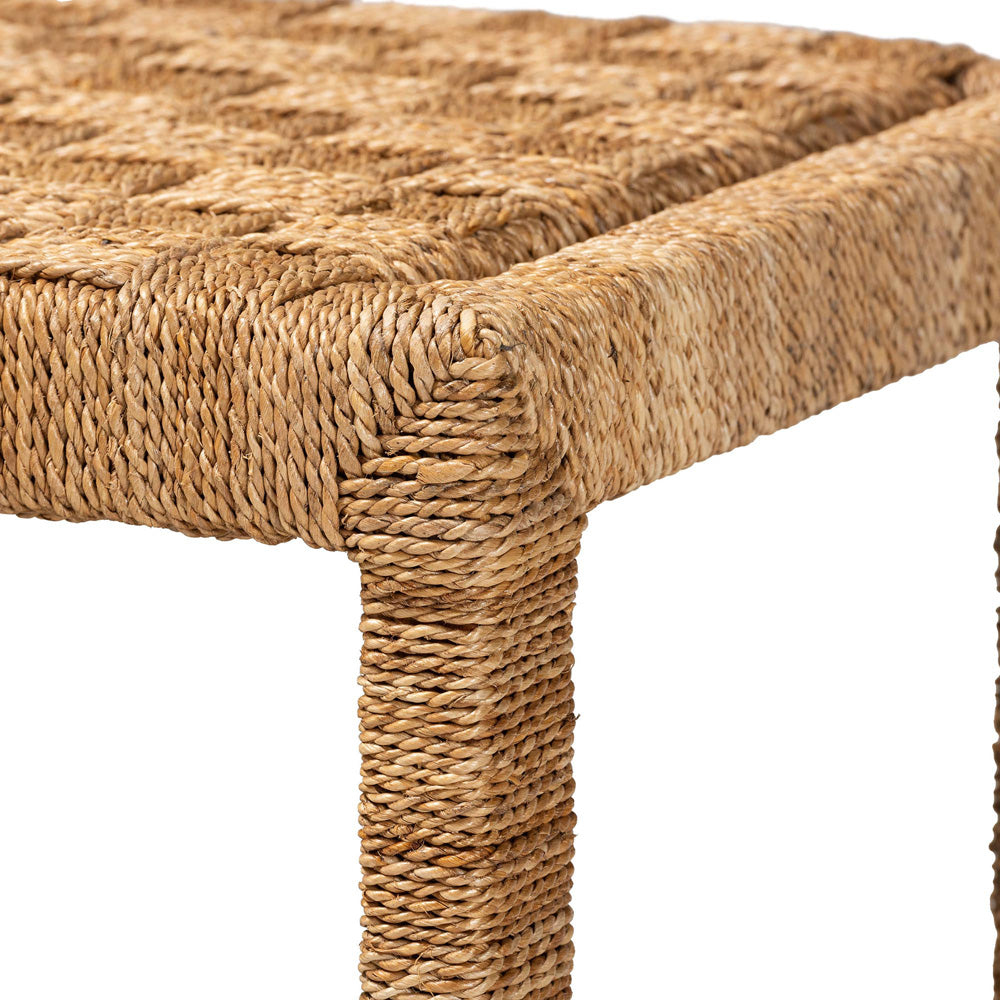 bali & pari - Cipally Bench in Natural - Cipally-SVN088-Mahogany/Seagrass-Bench view 4