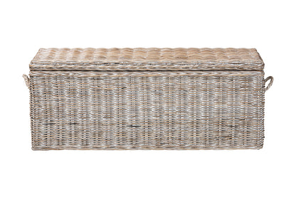bali & pari  - Clarette Storage Bench - Cloudhaven-LG-White Wash Rattan-Bench view 3