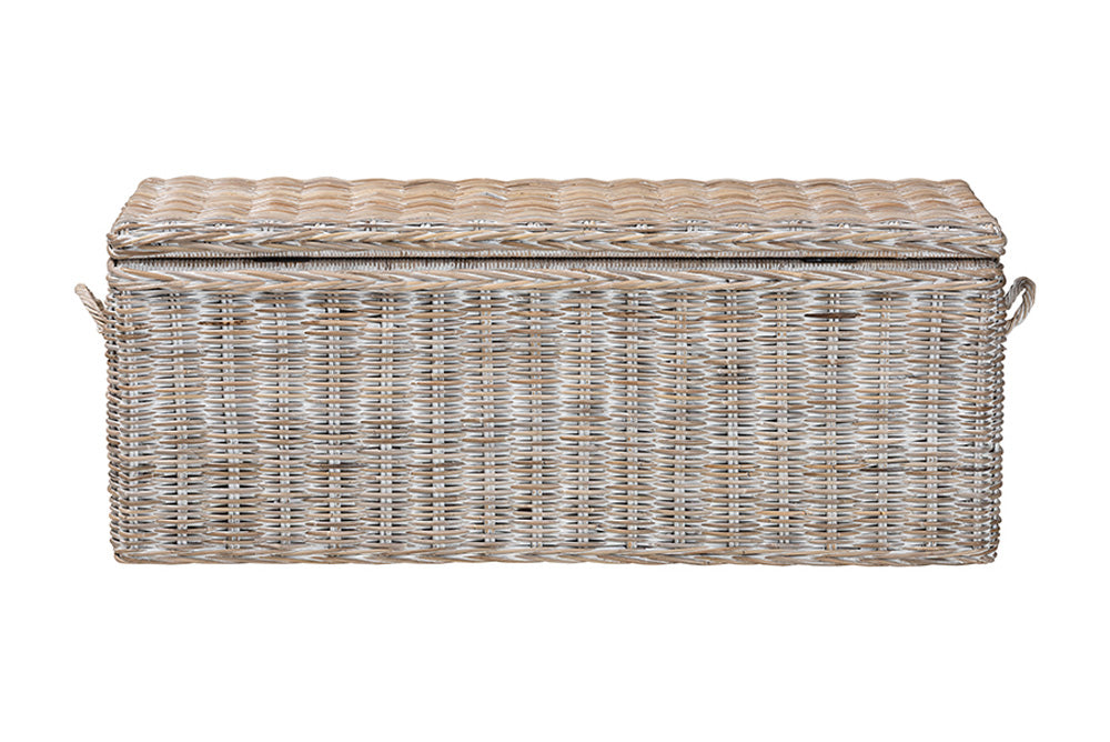 bali & pari  - Clarette Storage Bench - Cloudhaven-LG-White Wash Rattan-Bench view 6