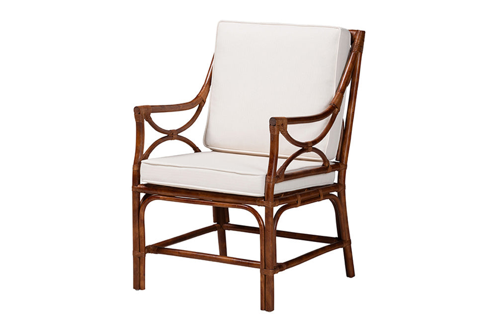 bali & pari  - Cleantha Arm Chair - WS241-Tortoise-Rattan-Cushion-AC view 1