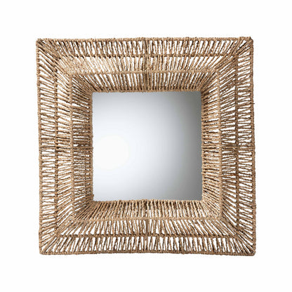 bali & pari - Collice Mirror in Natural Brown - F232-FT25-Seagrass-Mirror view 1