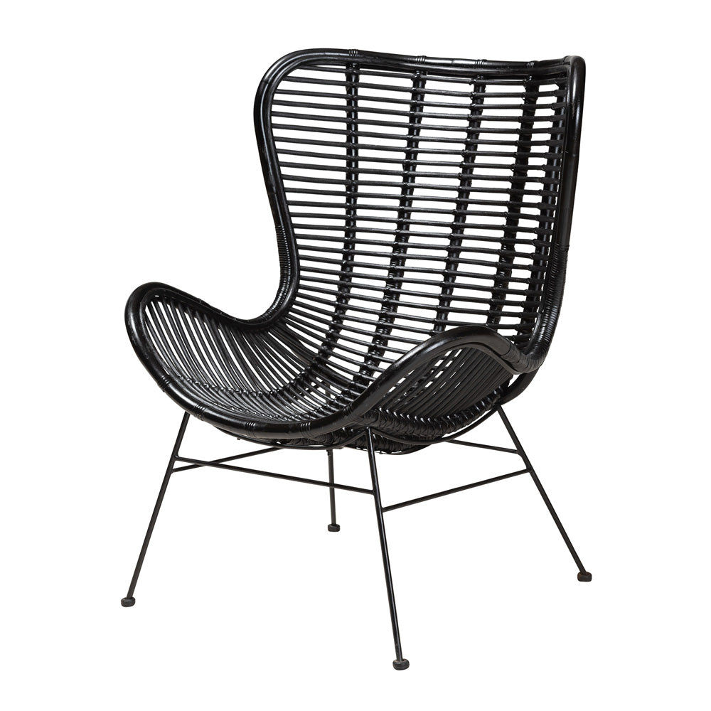 bali & pari - Colorado Chair in Black - Colorado-Black/Rattan-CC view 1