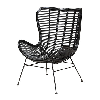 bali & pari - Colorado Chair in Black - Colorado-Black/Rattan-CC view 1
