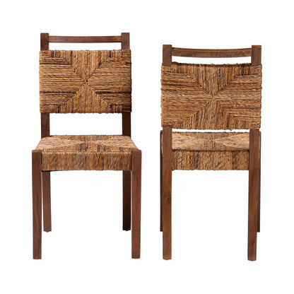 bali & pari - Cordoba Set of 2 Dining Chairs in Natural Seagrass/Teak - Cordoba-Seagrass-DC view 2