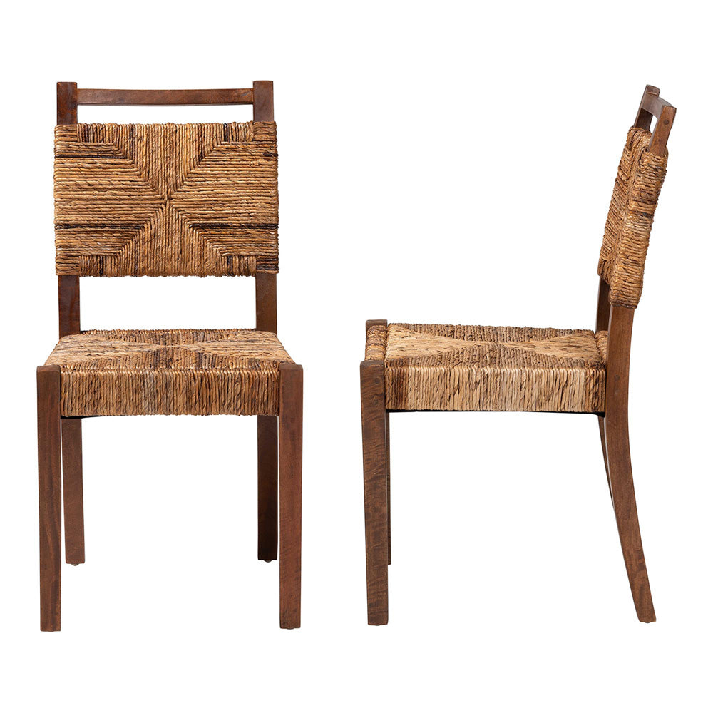 bali & pari - Cordoba Set of 2 Dining Chairs in Natural Seagrass/Teak - Cordoba-Seagrass-DC view 3